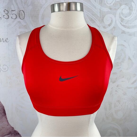 Nike Dri Fit Red with Black Check Racerback Bra MEDIUM - Picture 1 of 6